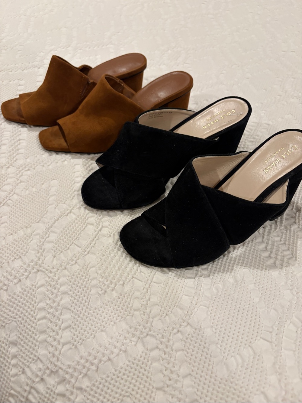 Bundle Deal! 2 Pairs of Chic High Block Heeled Mules - Cole Haan and Zara (Sz 6)